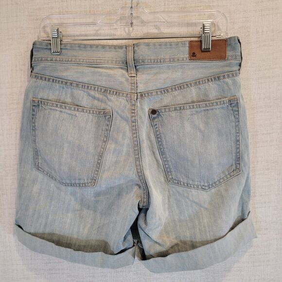 H&M Womens Boyfriend Loose Waist Jean Shorts Size 6 Blue Denim Cuffed Casual - Picture 3 of 8